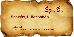 Szerényi Barnabás névjegykártya